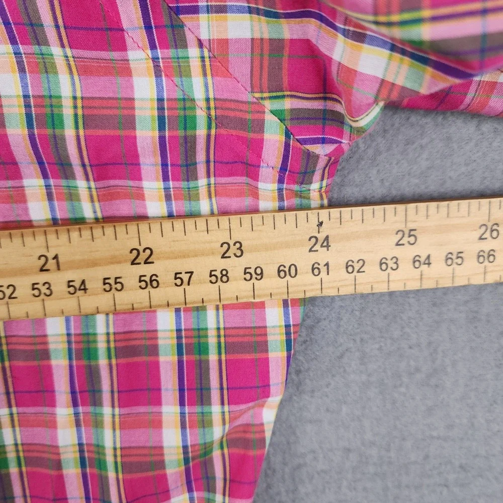 Polo Ralph Lauren Button Down Mens M Pink Plaid‎ Long Sleeve Preppy Classic